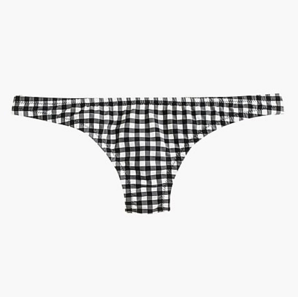 J.Crew lowrider gingham bikini bottoms, Large